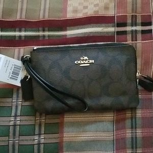 Coach Wristlet Brown & Black